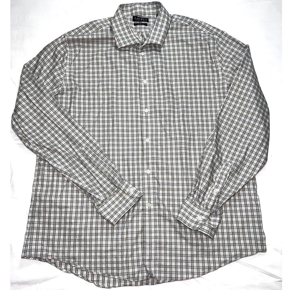 Lauren Ralph Lauren Shirt Mens Size XL Plaid Performance Stretch Reg Fit Button